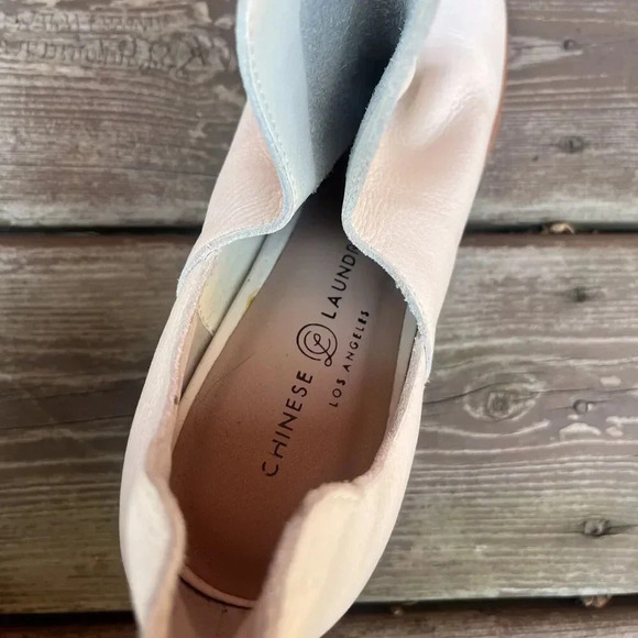 Chinese Laundry Size 10 Carlita Peep Toe leather ankle Bootie white - Picture 6 of 7